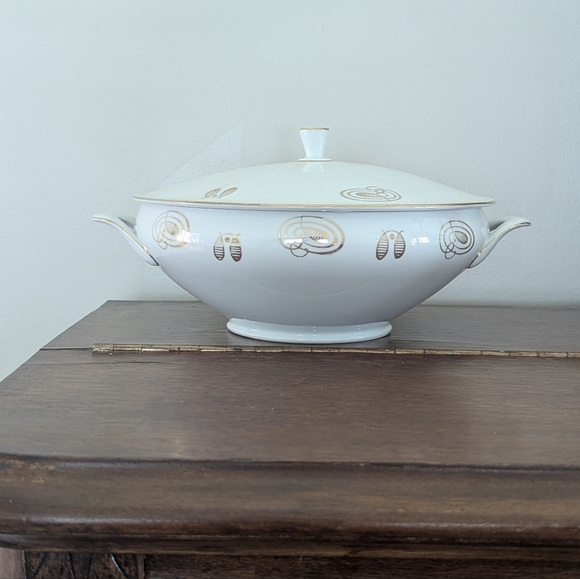 Other - MCM Schirnding Bavaria German Porcelain Tureen - Atomic Gold Geometric